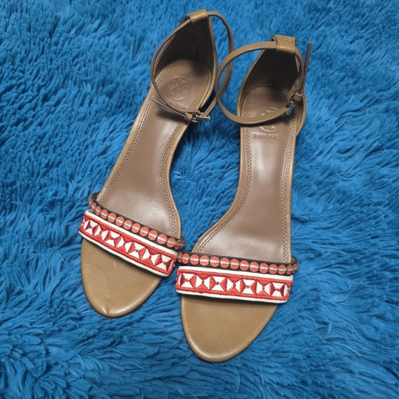 Tory Burch Womens Open Toe Wedge Sandals Size 7 - Picture 1 of 11